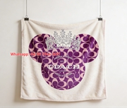 Coach Minnie Crown Purple Monogram Flannel Throw Blanket C031